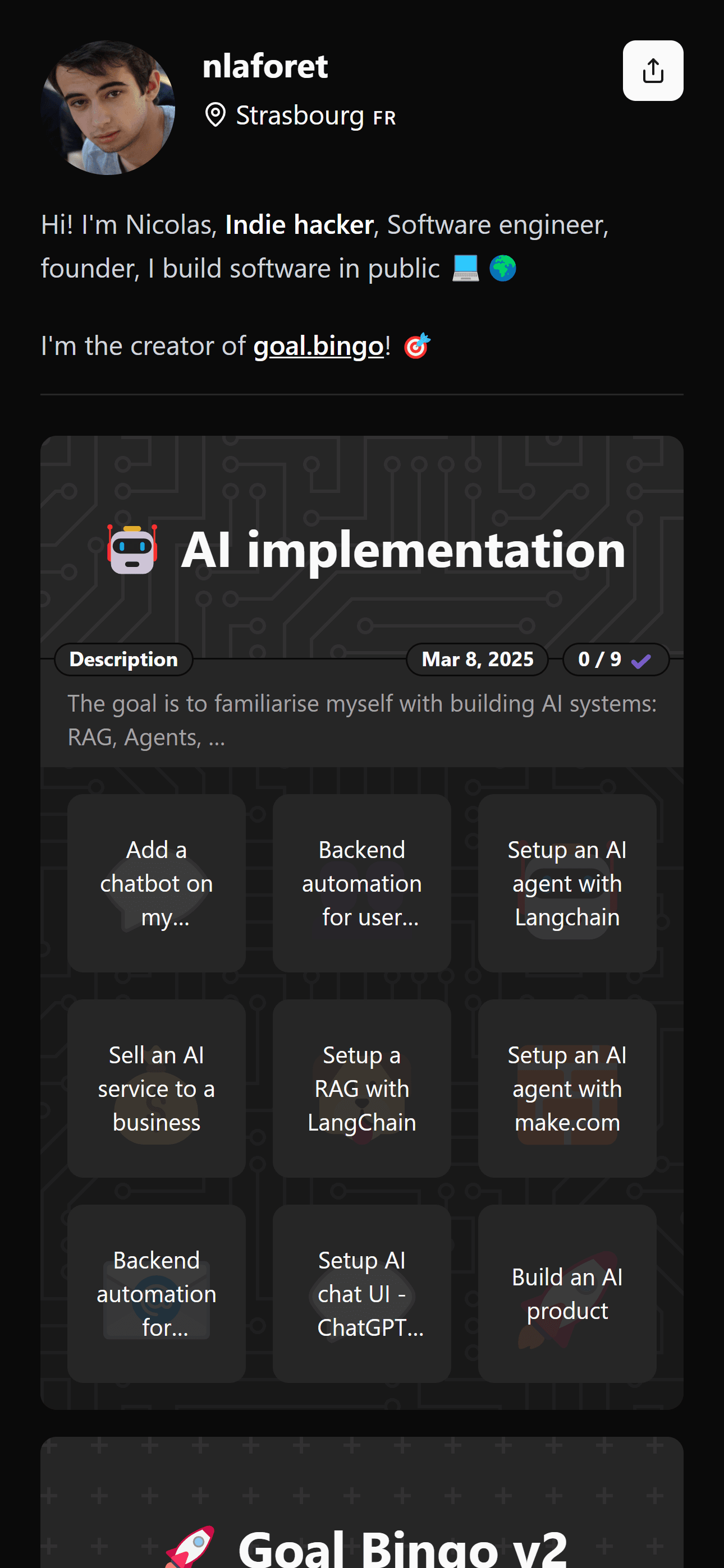 Nicolas Laforet - Goal Bingo